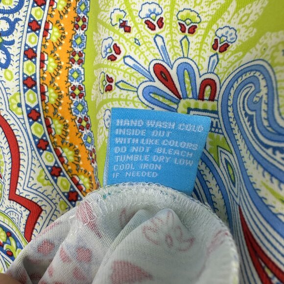 J. McLaughlin Bright Paisley 3/4 Sleeve Shift Dress Catalina Cloth Small - Picture 7 of 8